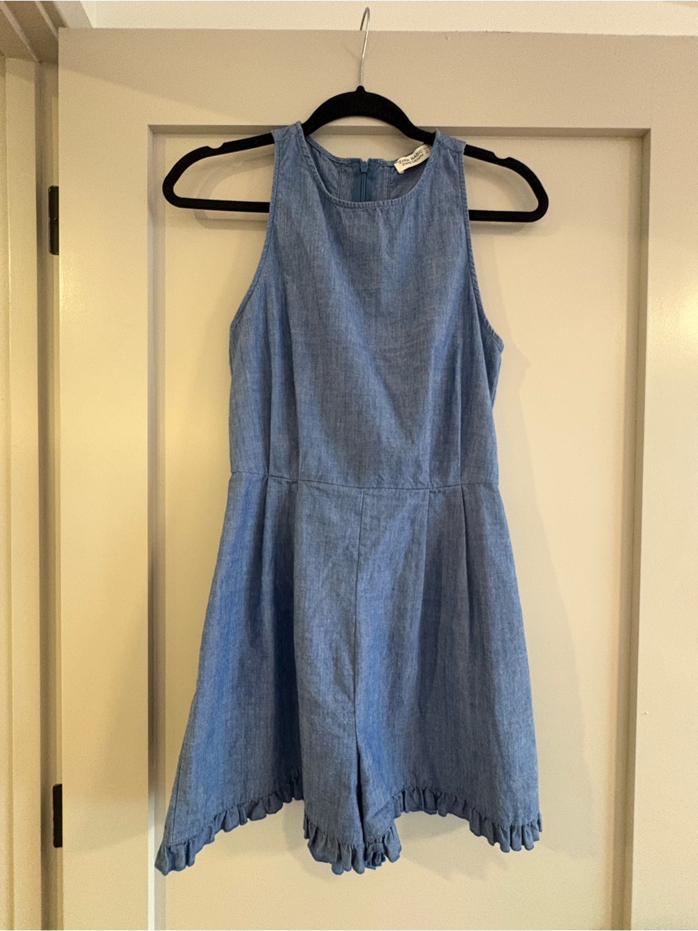 Zara Chambray Blue Romper